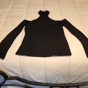 Express black Cold Shoulder Long Sleeve Top